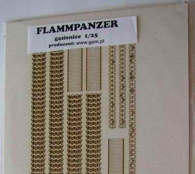 Flammpanzer II Flamingo lézervágott és gravírozott lánctalp