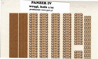 Pz.Kpfw. IV. lézervágott és gravírozott lánctalp
